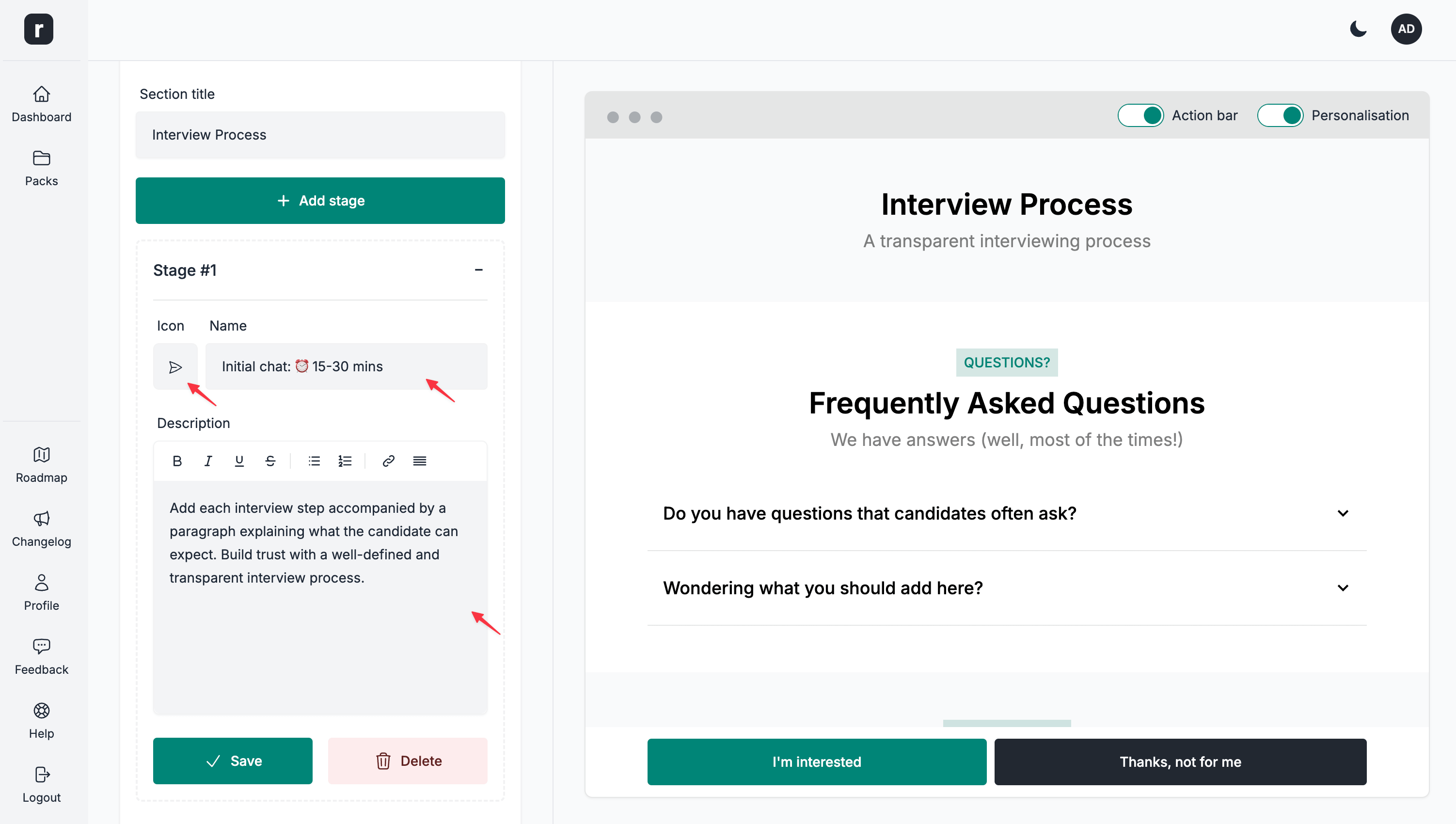 Select icon, add name and description
